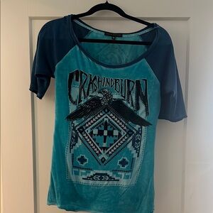 Crash and Burn Blue Tee